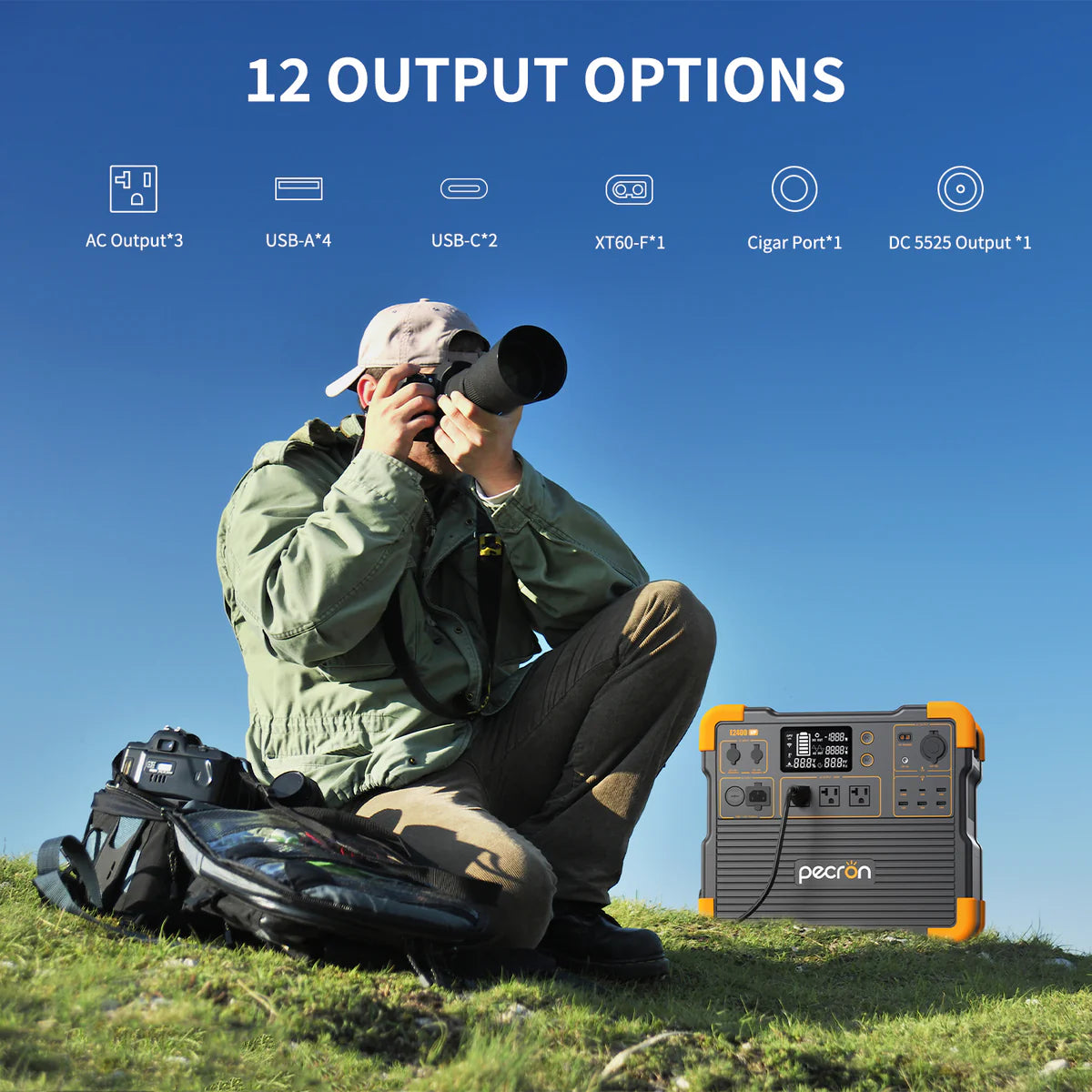 Pecron E2400 LFP Portable Power Station – 2400W LiFePO4 Battery for RVs, Camping, & Emergency Backup - RVPowerEssentials.com - RVPowerEssentials.com