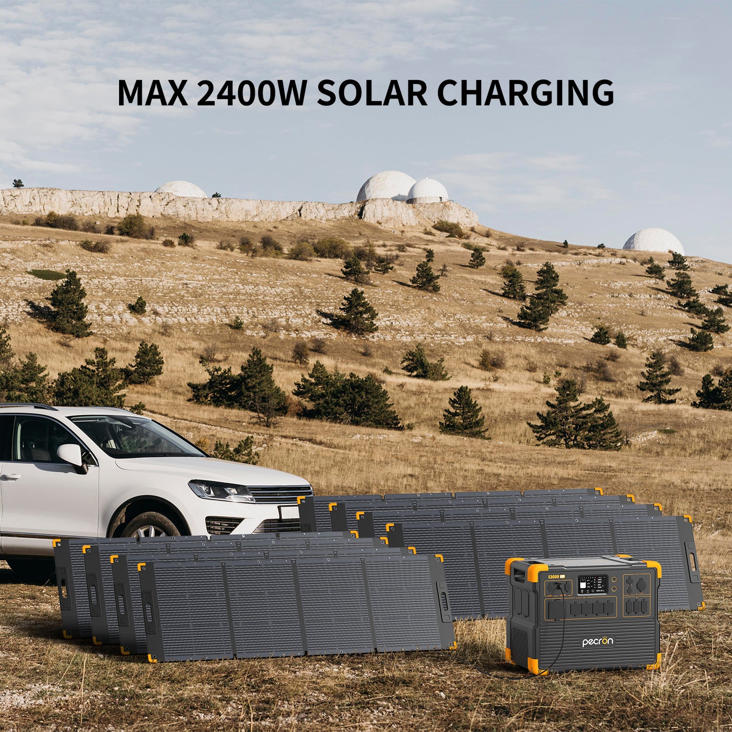 Pecron E3600 LFP Portable Power Station - 3072Wh, 3600W Output, LiFePO4 Battery, Rapid Charging, IPS Touchscreen, Battery for RVs, Camping, Off-Grid Living & Emergency Backup - RVPowerEssentials.com