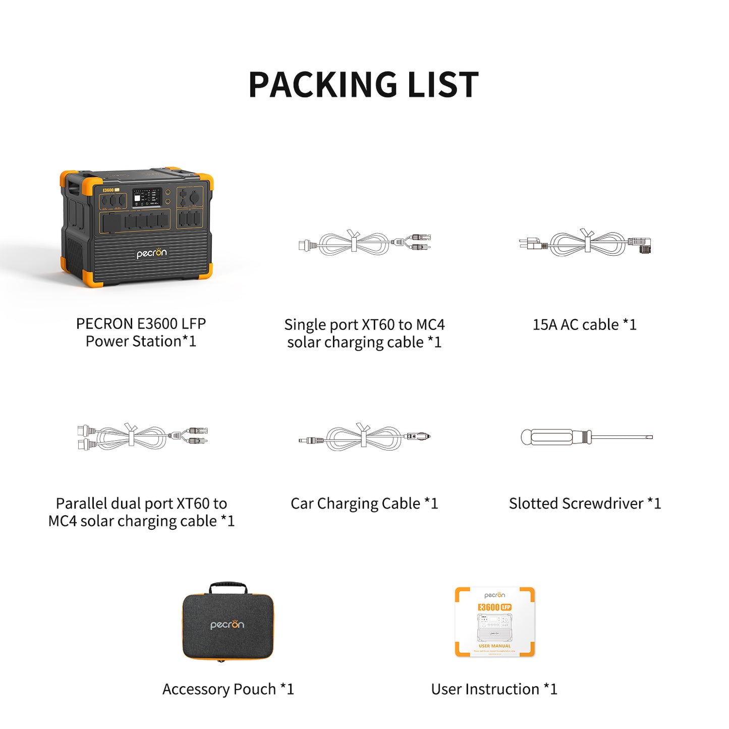 Pecron E3600 LFP Portable Power Station - 3072Wh, 3600W Output, LiFePO4 Battery, Rapid Charging, IPS Touchscreen, Battery for RVs, Camping, Off-Grid Living & Emergency Backup - RVPowerEssentials.com