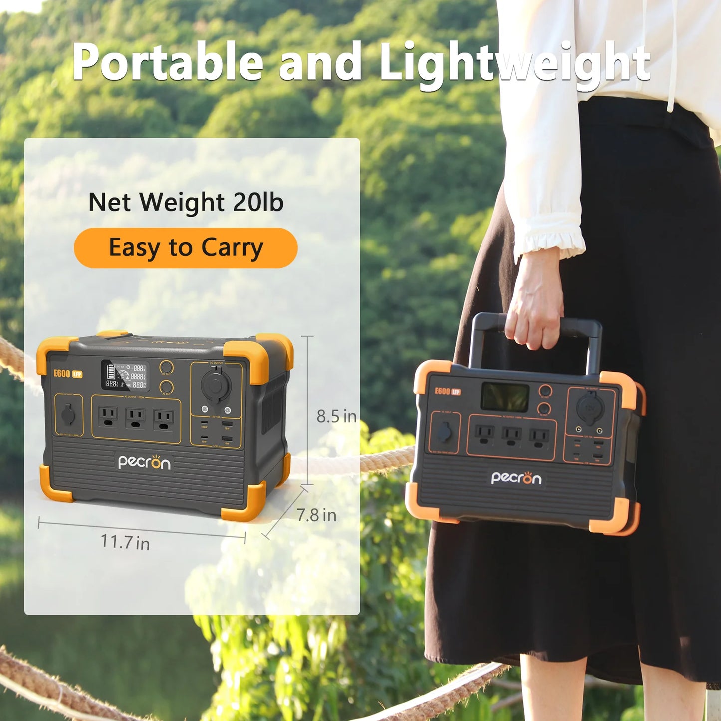 PECRON E600LFP Portable Power Station 1200W 614Wh Lifepo4