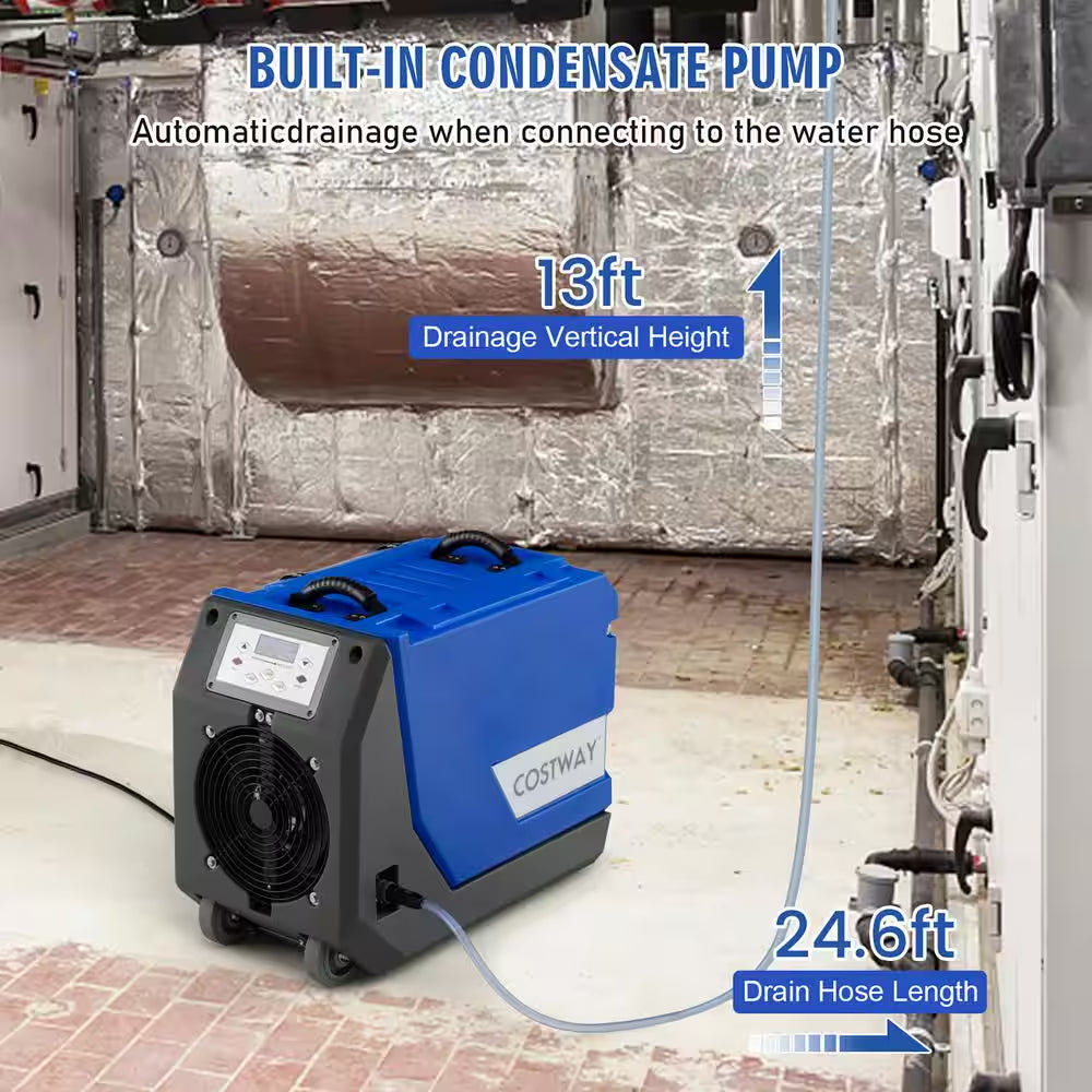 180-Pint Bucketless Dehumidifier Commercial Dehumidifier Industrial Dehumidifier with Pump & Drain Hose