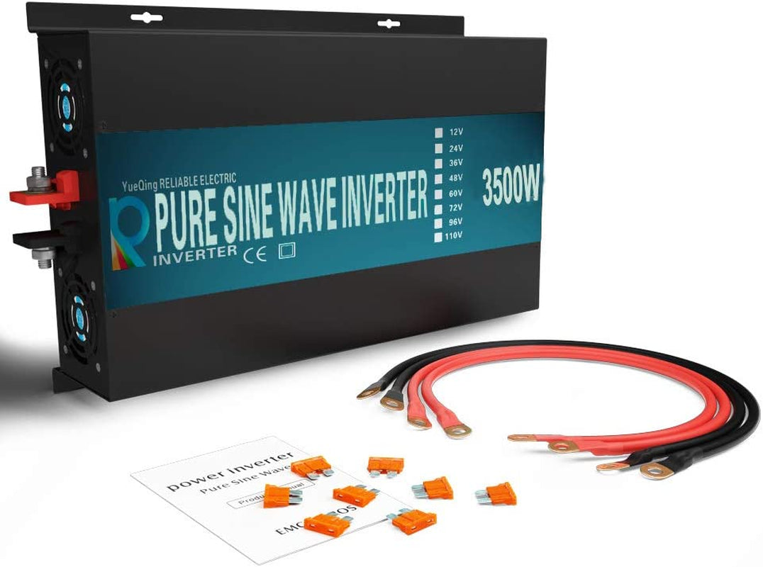 3500W Pure Sine Wave Solar Power Inverter Generator 24V DC to 120V AC Converter Car Inverter