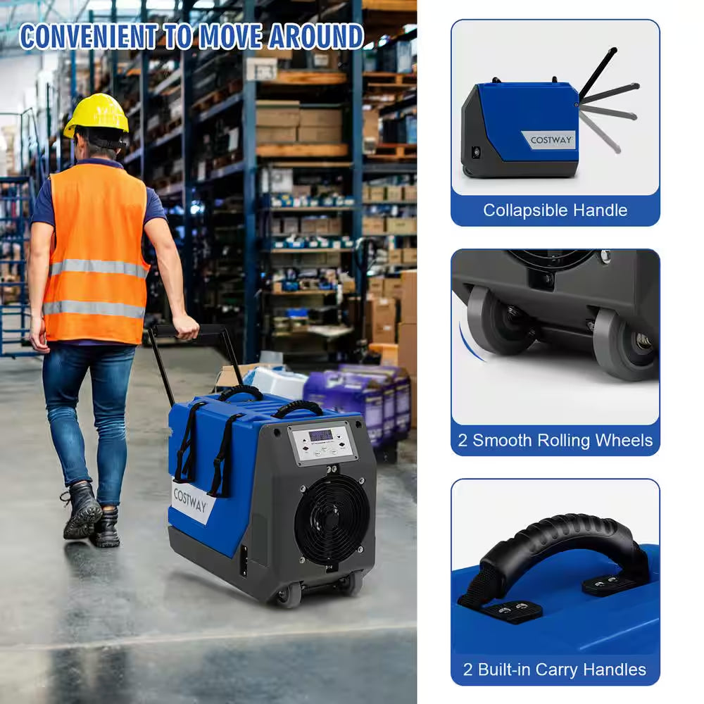 180-Pint Bucketless Dehumidifier Commercial Dehumidifier Industrial Dehumidifier with Pump & Drain Hose