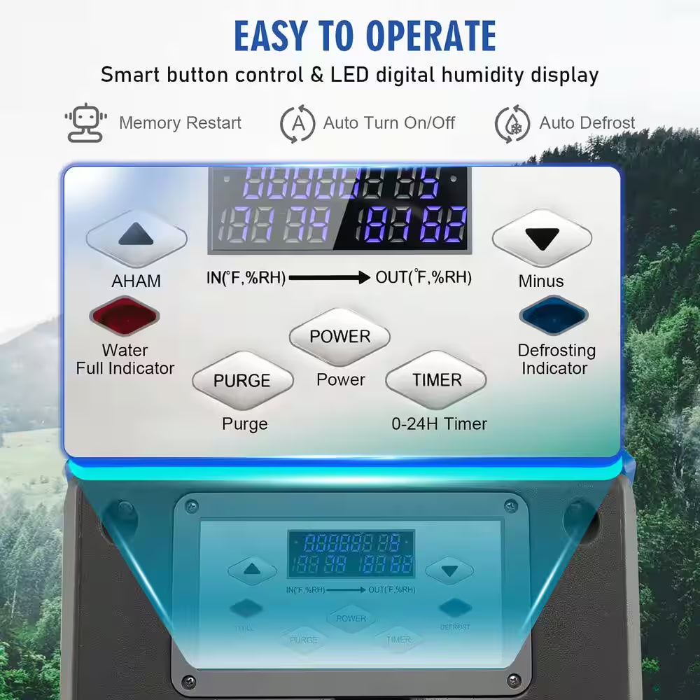 180-Pint Bucketless Dehumidifier Commercial Dehumidifier Industrial Dehumidifier with Pump & Drain Hose