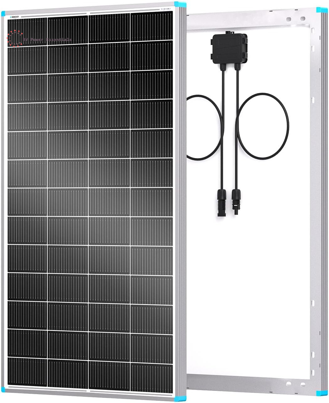Renogy Solar Panel 100 Watt 12 Volt, High-Efficiency Monocrystalline PV Module Power Charger for RV Marine Rooftop Farm Battery and Other Off-Grid Applications, RNG-100D-SS, Single 100W