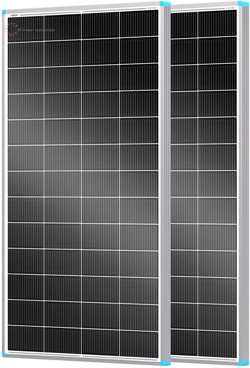 Renogy Solar Panel 100 Watt 12 Volt, High-Efficiency Monocrystalline PV Module Power Charger for RV Marine Rooftop Farm Battery and Other Off-Grid Applications, RNG-100D-SS, Single 100W