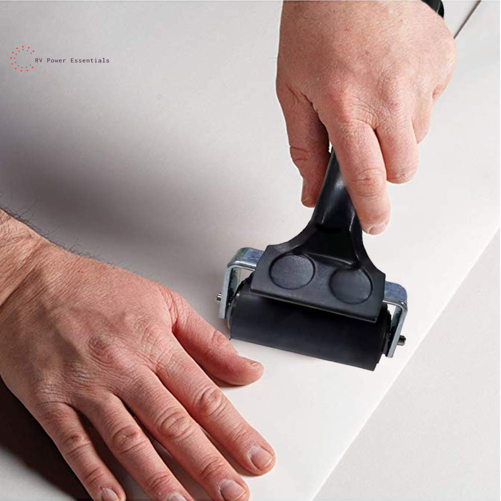 E-SDS RV Roof Tape 4” X 50’ with Rubber Roller - Waterproof RV Sealant Tape for Roof Repair, Window, Boat Sealing, Trailer, and Camper Leaks - RV Power Essentials