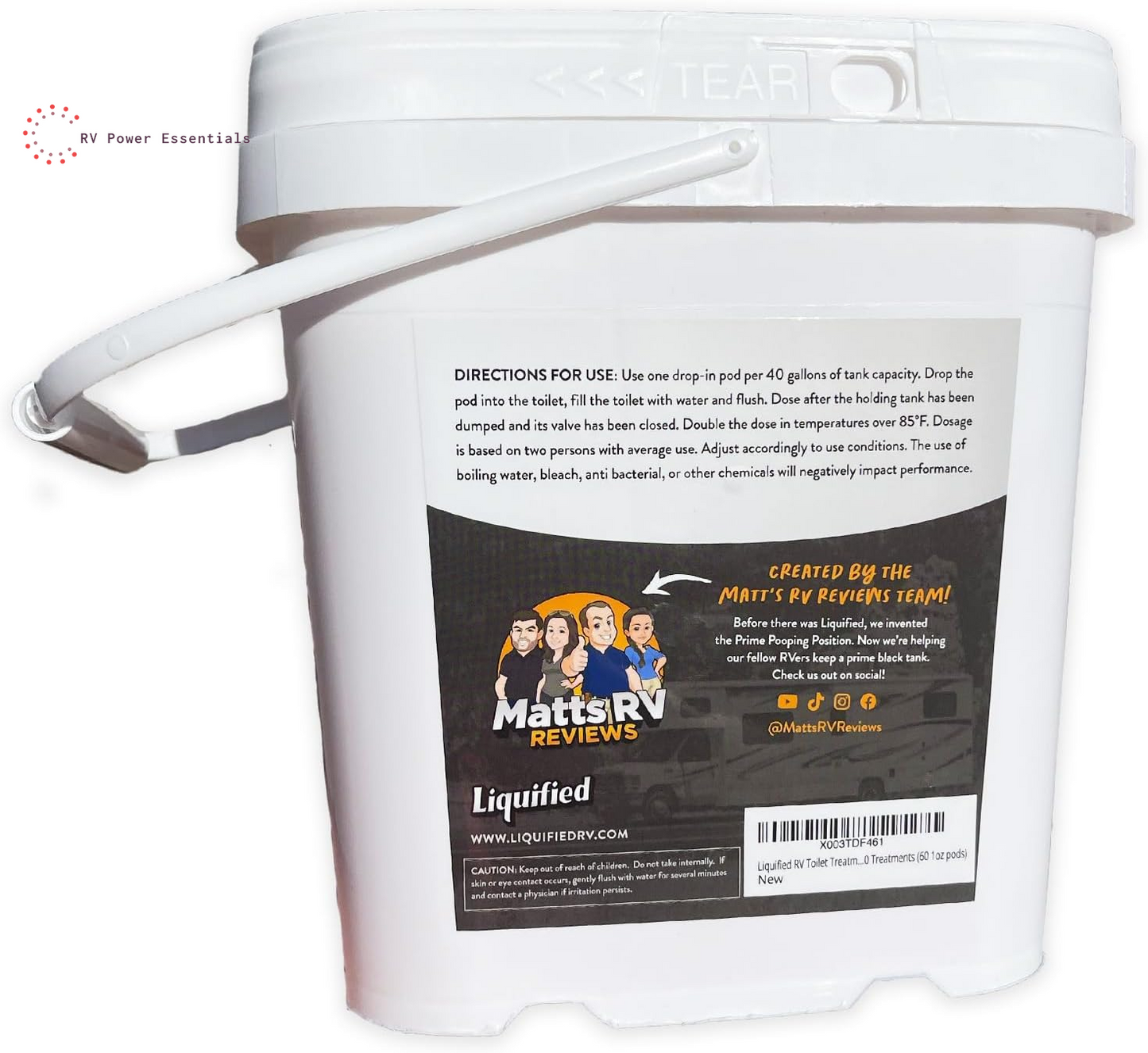 Liquified RV Toilet Treatment Drop-Ins | 60 Orange-Scented Pods | Odor Control & Waste Breakdown | Septic Safe | RV Power Essentials