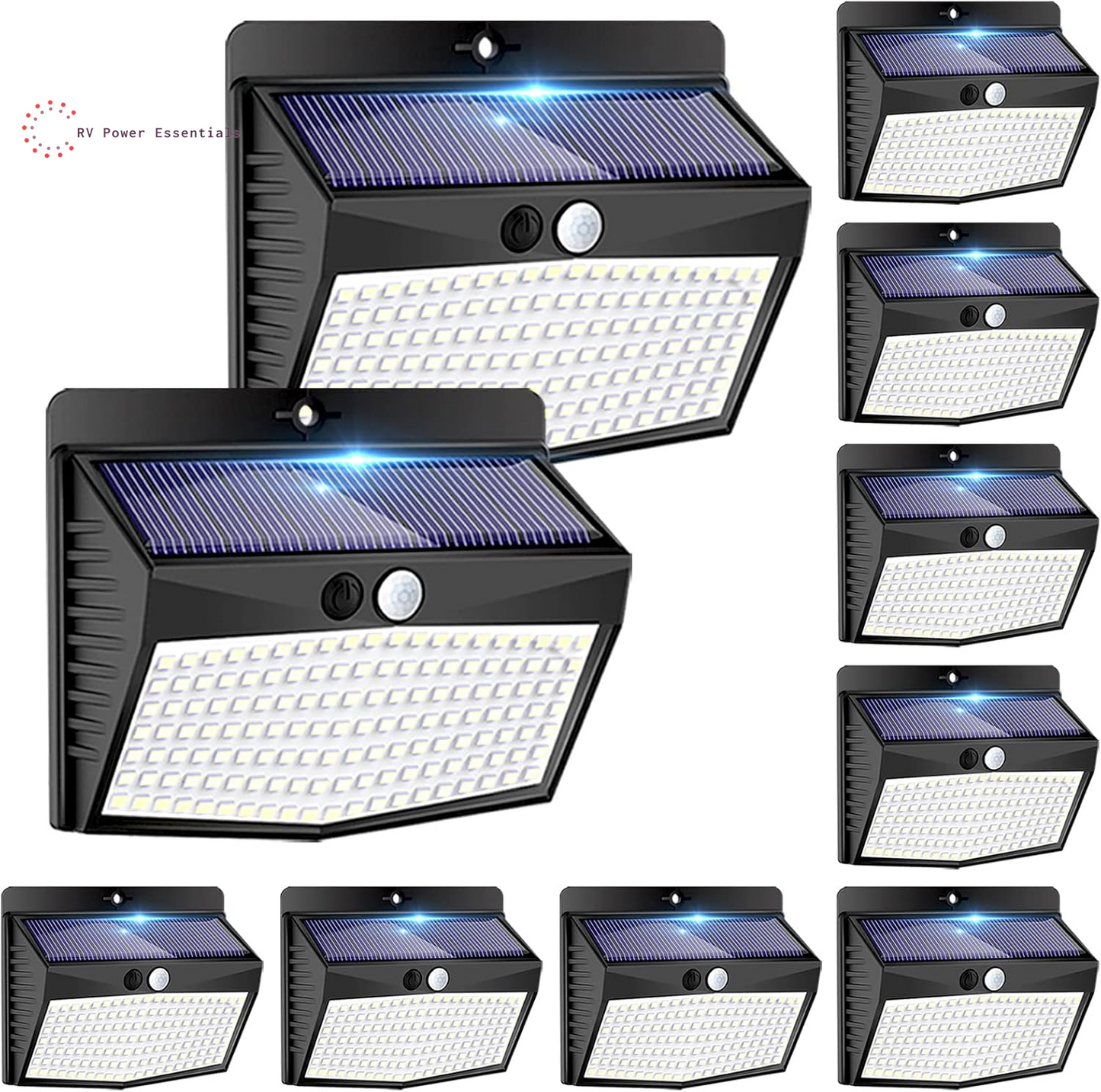 6-Pack Solar-Powered Motion Lights | Rugged, Waterproof Outdoor Lighting for RVs, Campsites, Decks & Gardens | 3 Lighting Modes for Safety and Adventure