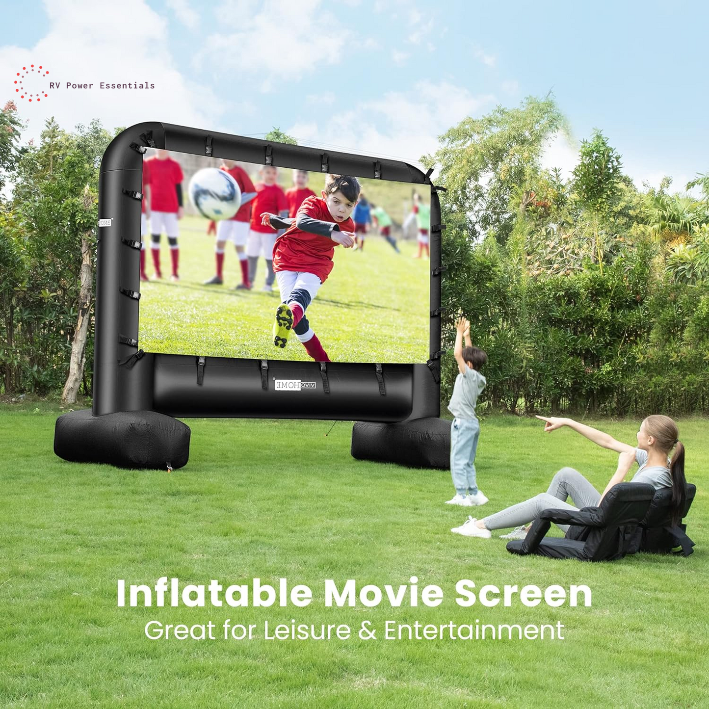 VIVOHOME 16FT Inflatable Outdoor Movie Screen – Mega Blow-Up Projector Screen with Carry Bag