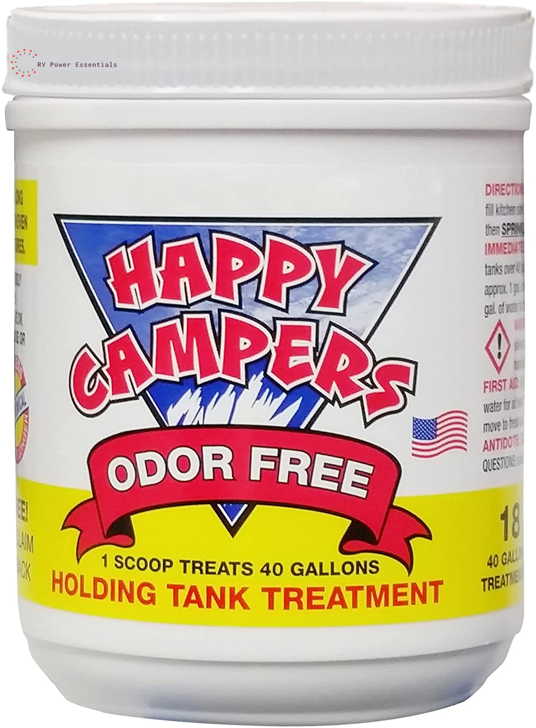 Happy Campers RV Toilet Treatment 18 - Extra Strength Odor Eliminator for Black and Gray Holding Tanks - RVPowerEssentials.com