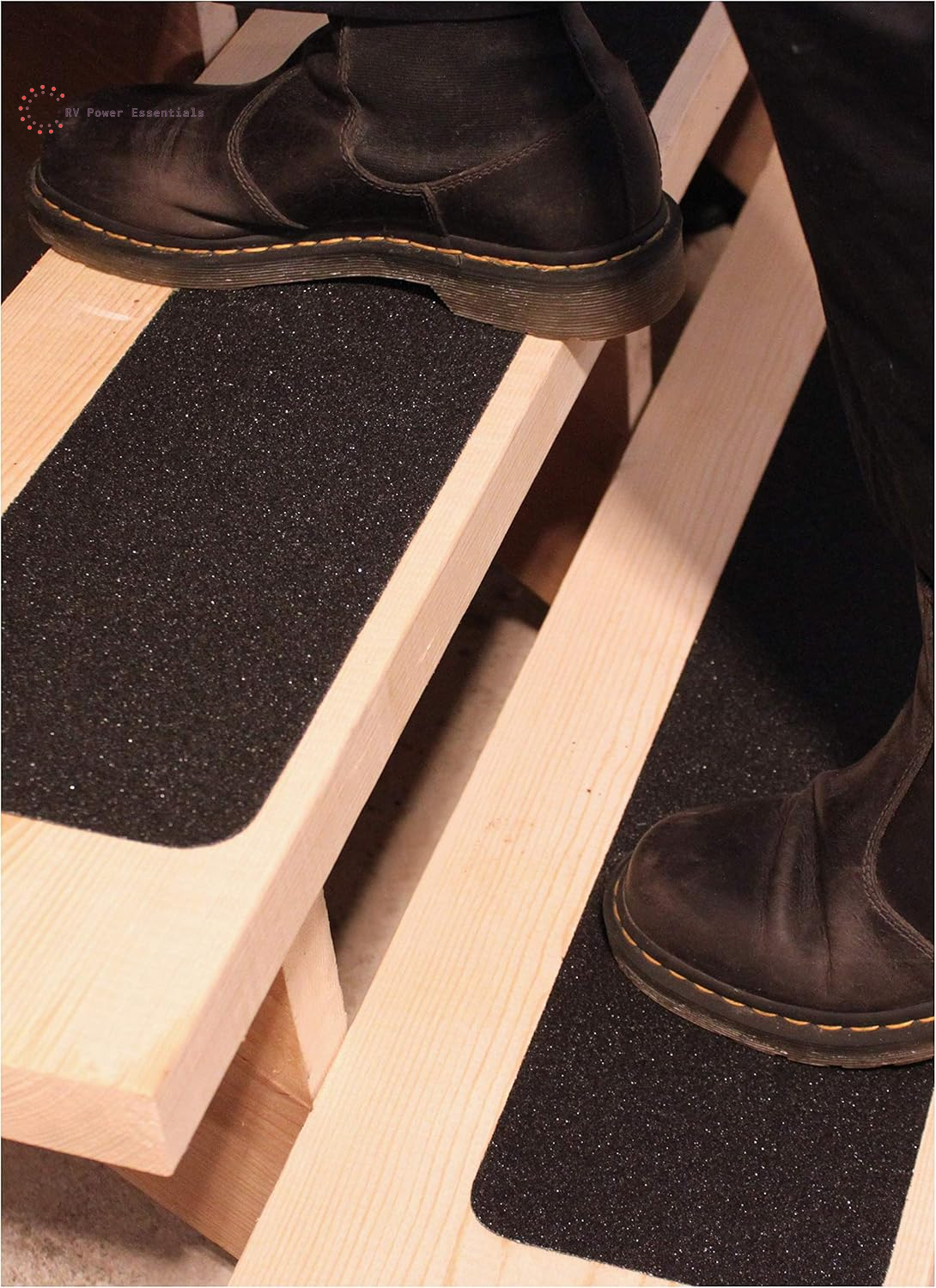 Non-Slip Outdoor Stair Tread Tape (10-Pack) | Heavy-Duty Black Anti-Slip Strips for RV Steps, Decks, and Outdoor Safety