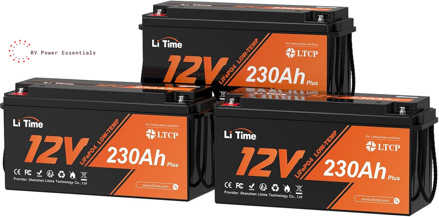 Litime 12V 230Ah LiFePO4 Battery | 4000+ Deep Cycles, Low-Temp Protection, 200A BMS | Backup Power for RVs, Marine, Boats, Trolling Motors & Home Energy