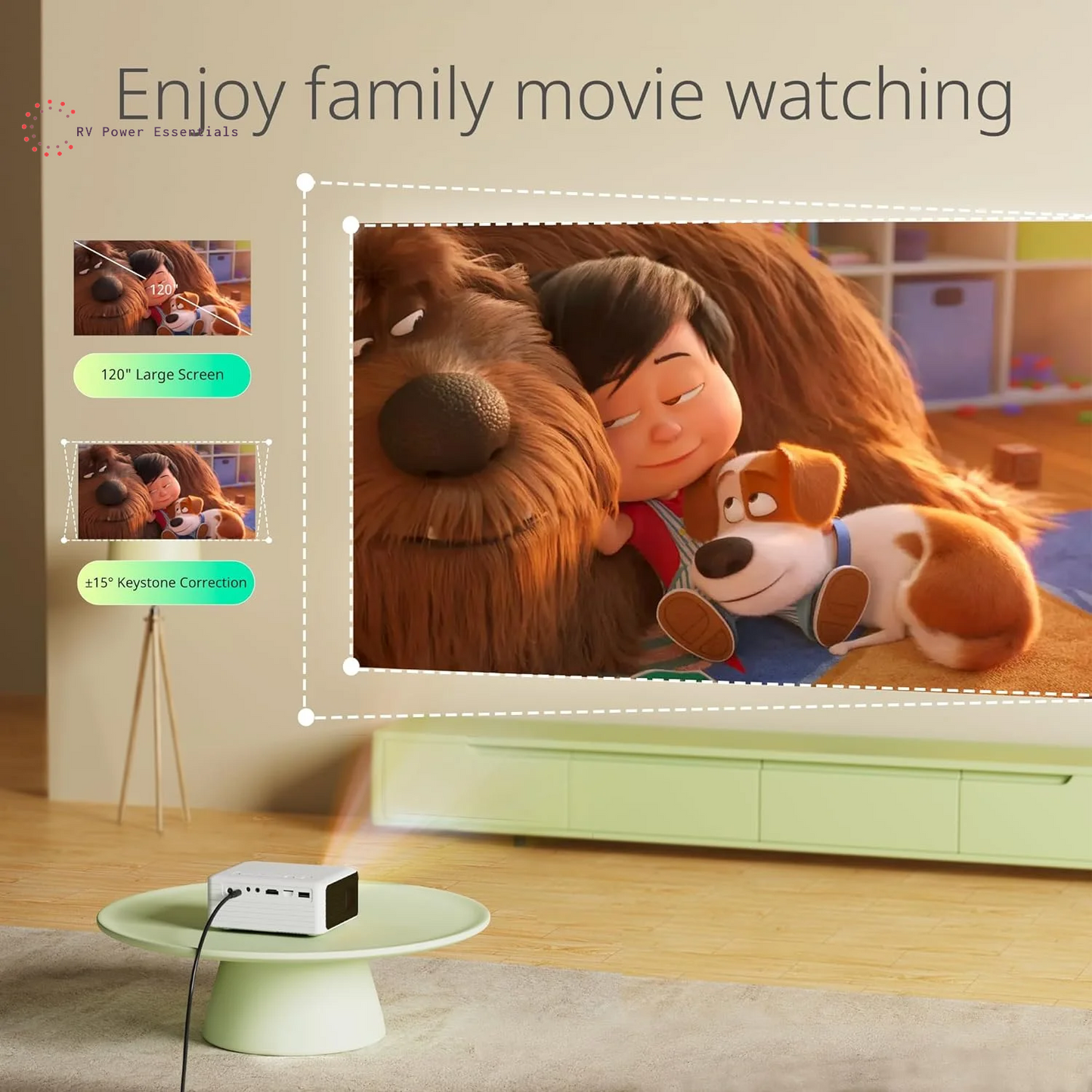 Yoton YT Mini Projector – 1080P Full HD, WiFi & Bluetooth, Portable LCD Home Theater