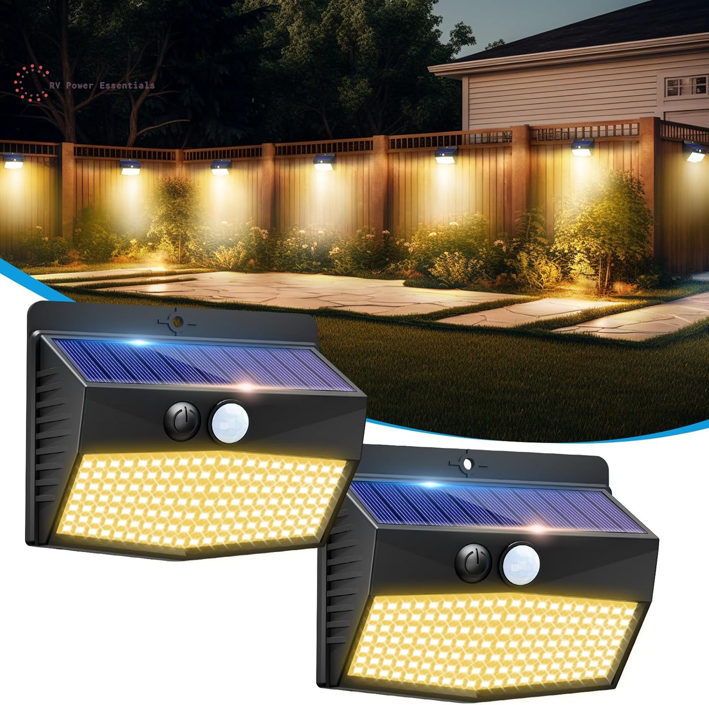 6-Pack Solar-Powered Motion Lights | Rugged, Waterproof Outdoor Lighting for RVs, Campsites, Decks & Gardens | 3 Lighting Modes for Safety and Adventure
