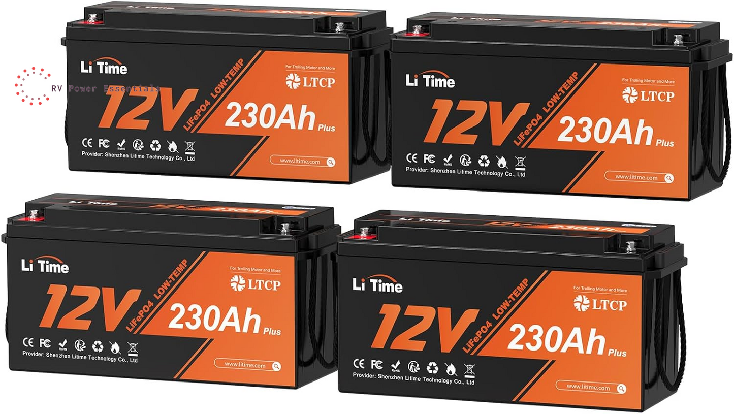 Litime 12V 230Ah LiFePO4 Battery | 4000+ Deep Cycles, Low-Temp Protection, 200A BMS | Backup Power for RVs, Marine, Boats, Trolling Motors & Home Energy