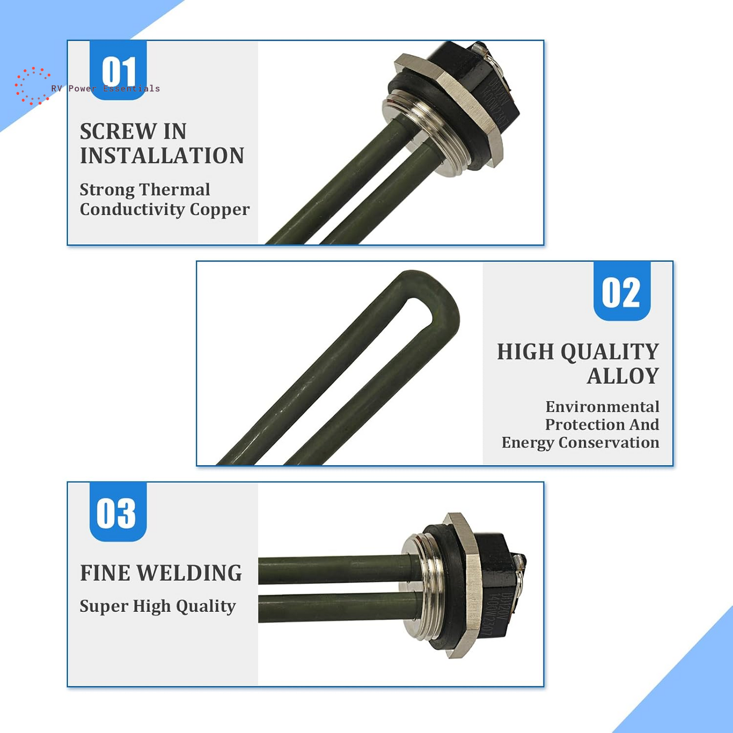92249 RV Water Heater Element for Atwood Water Heater Parts – 1400W 110V/120V Screw-In Replacement for Camper, Motorhome & RV - RVPowerEssentials.com