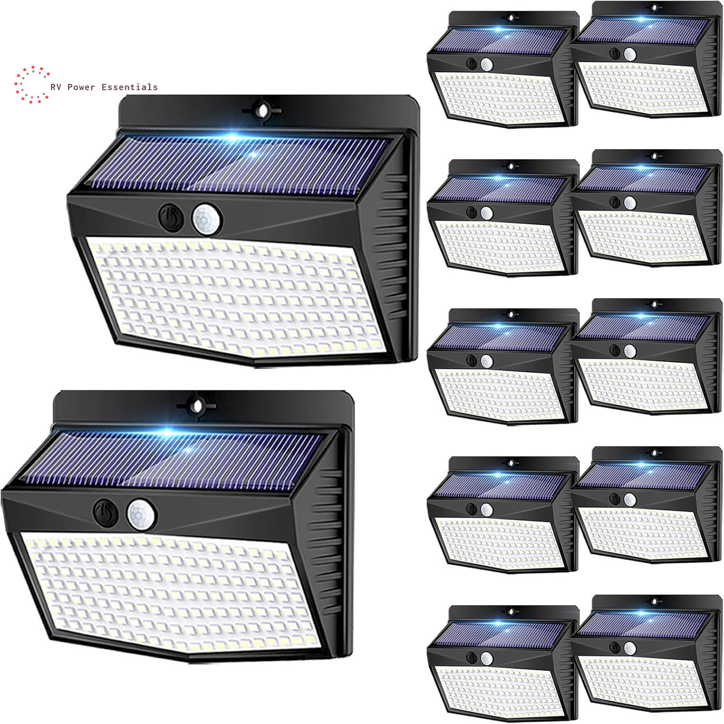 6-Pack Solar-Powered Motion Lights | Rugged, Waterproof Outdoor Lighting for RVs, Campsites, Decks & Gardens | 3 Lighting Modes for Safety and Adventure