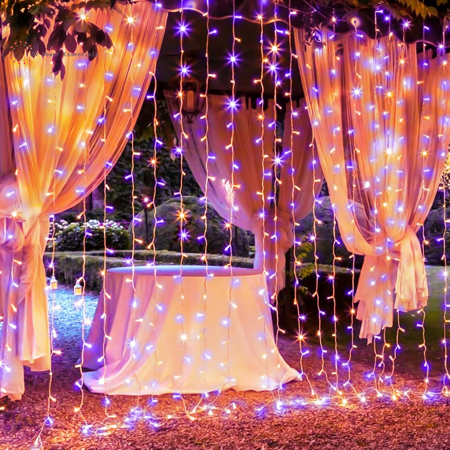 Brightown LED Curtain String Lights – Waterproof Hanging Lights with Remote & Timer, 8 Modes – RV Power Essentials