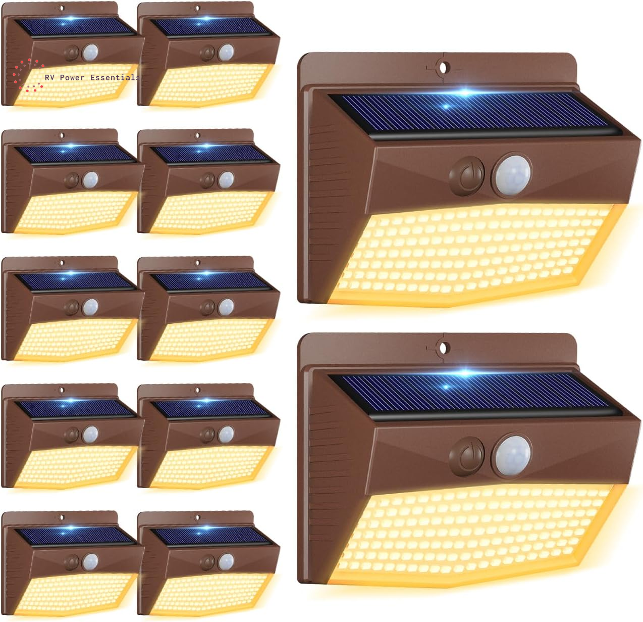 6-Pack Solar-Powered Motion Lights | Rugged, Waterproof Outdoor Lighting for RVs, Campsites, Decks & Gardens | 3 Lighting Modes for Safety and Adventure