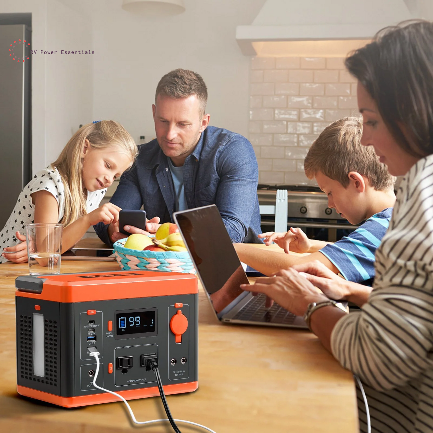 VEVOR Portable Power Station Solar Generator 296Wh 300W Backup Lithium Battery