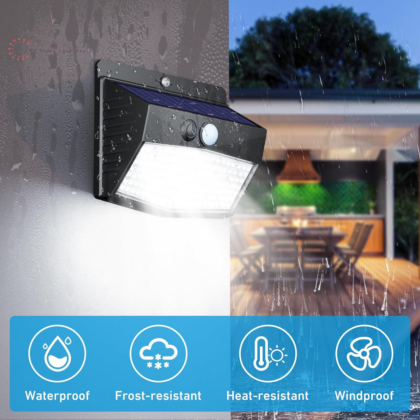 6-Pack Solar-Powered Motion Lights | Rugged, Waterproof Outdoor Lighting for RVs, Campsites, Decks & Gardens | 3 Lighting Modes for Safety and Adventure