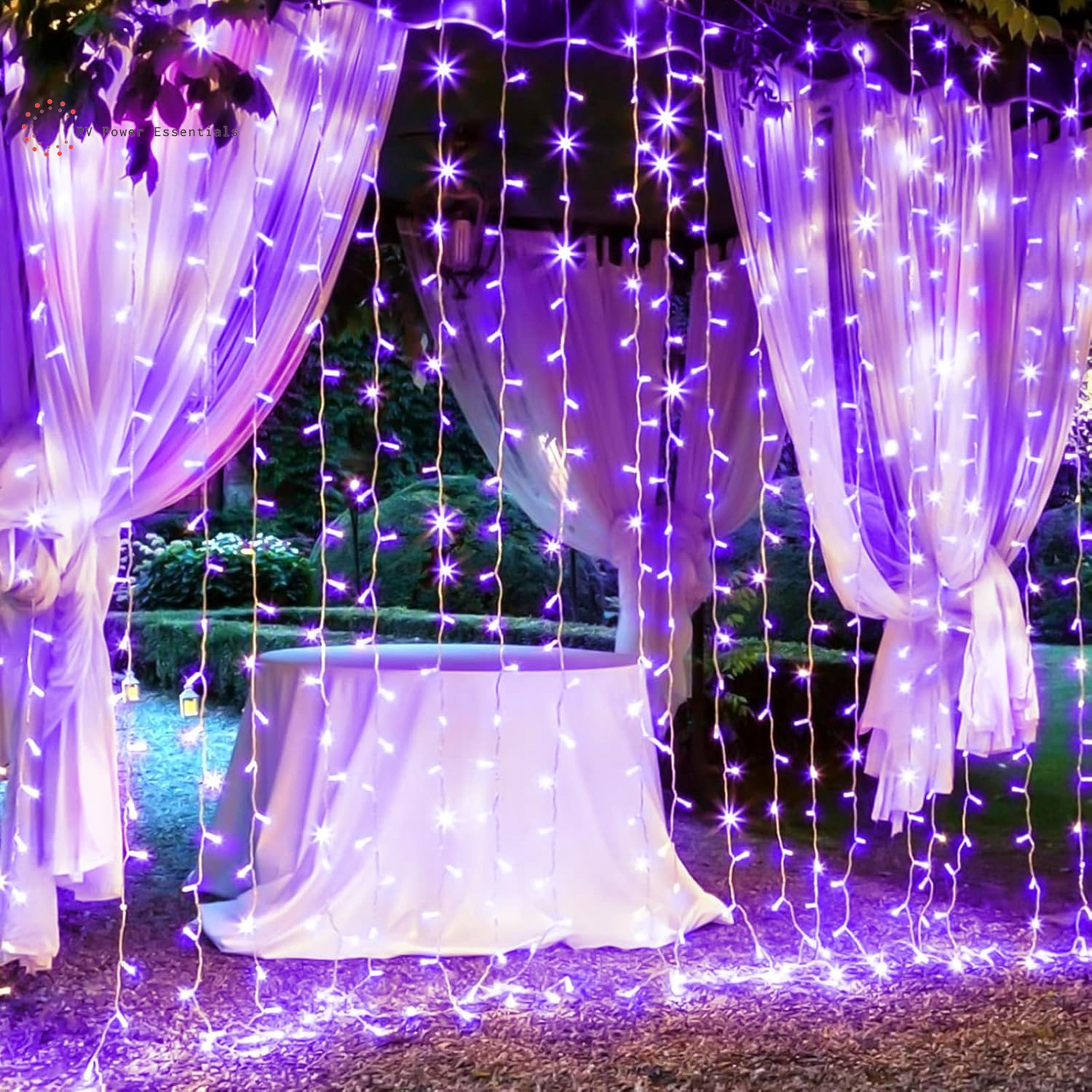 Brightown LED Curtain String Lights – Waterproof Hanging Lights with Remote & Timer, 8 Modes – RV Power Essentials