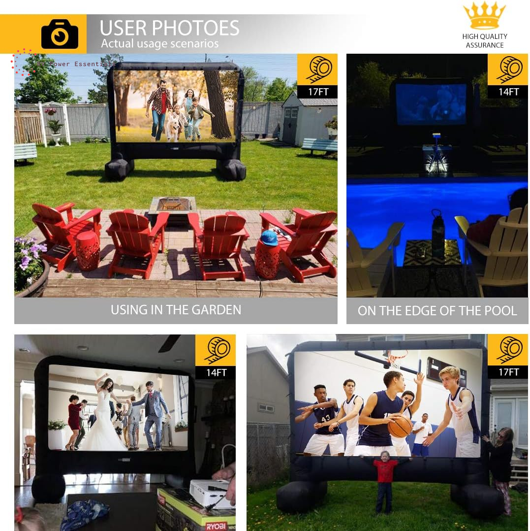 VIVOHOME 16FT Inflatable Outdoor Movie Screen – Mega Blow-Up Projector Screen with Carry Bag