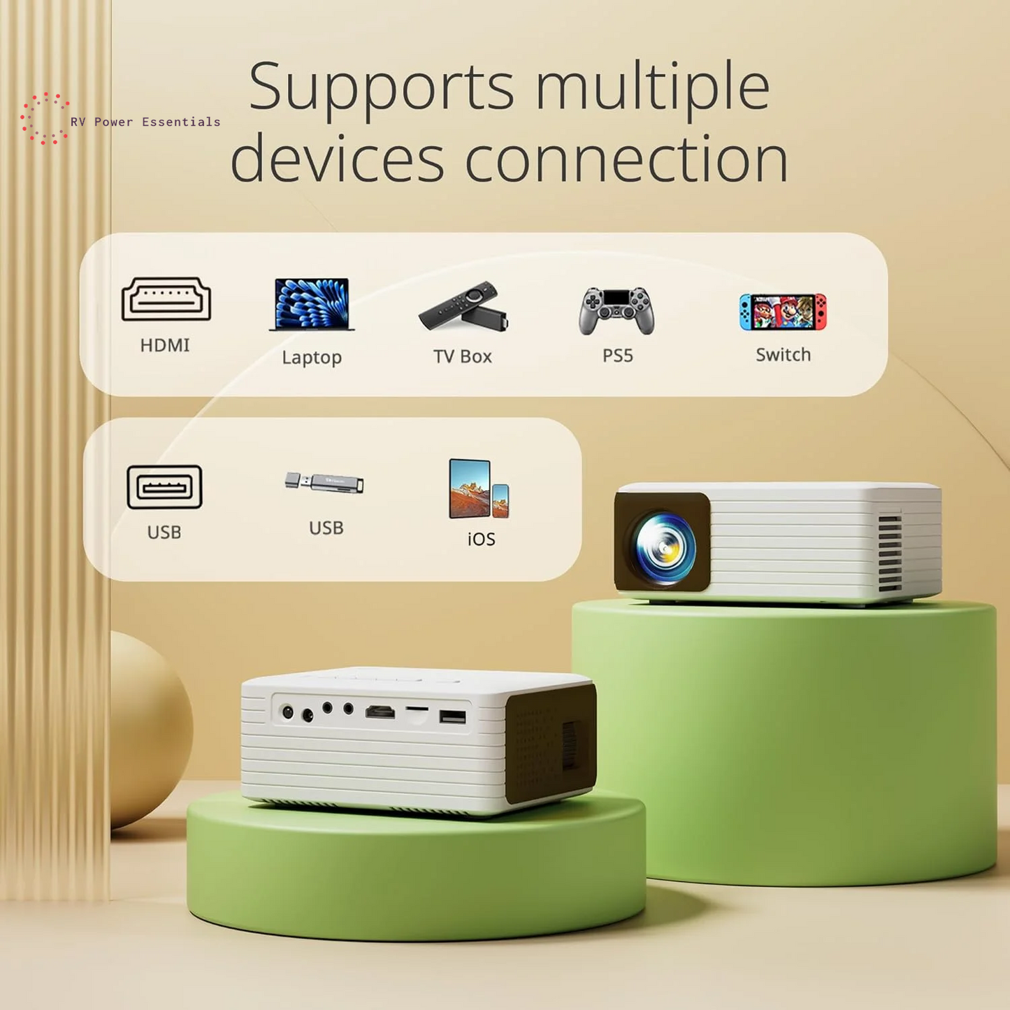 Yoton YT Mini Projector – 1080P Full HD, WiFi & Bluetooth, Portable LCD Home Theater