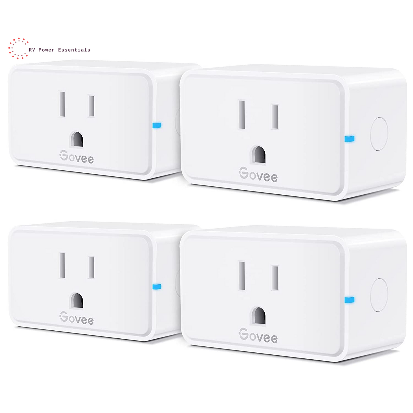 Govee Smart Plug with Energy Monitoring, WiFi Bluetooth Plug Work with Alexa and Google Assistant, 15A Smart Outlets with Timer & Group Controller, No Hub Required, ETL&FCC Certified for Home, 4 Pack