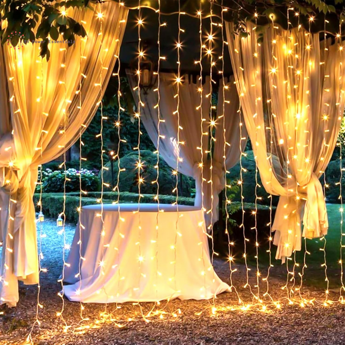 Brightown LED Curtain String Lights – Waterproof Hanging Lights with Remote & Timer, 8 Modes – RV Power Essentials