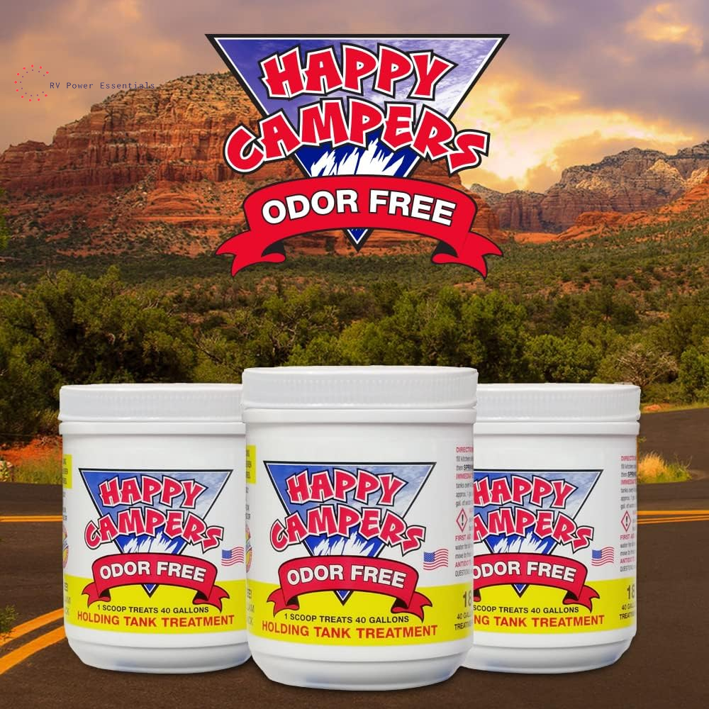 Happy Campers RV Toilet Treatment 18 - Extra Strength Odor Eliminator for Black and Gray Holding Tanks - RVPowerEssentials.com