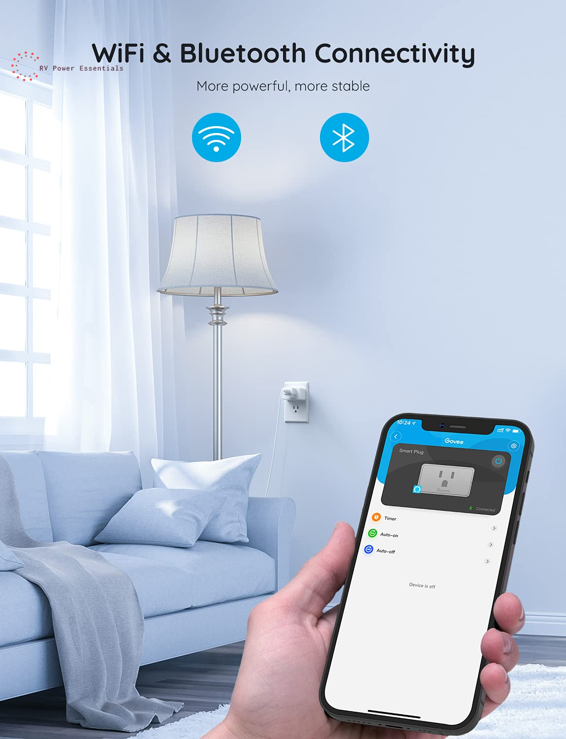 Govee Smart Plug with Energy Monitoring, WiFi Bluetooth Plug Work with Alexa and Google Assistant, 15A Smart Outlets with Timer & Group Controller, No Hub Required, ETL&FCC Certified for Home, 4 Pack