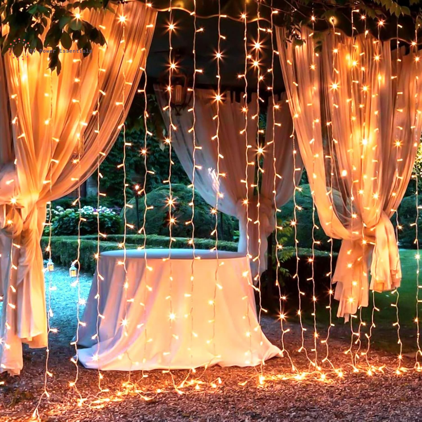 Brightown LED Curtain String Lights – Waterproof Hanging Lights with Remote & Timer, 8 Modes – RV Power Essentials