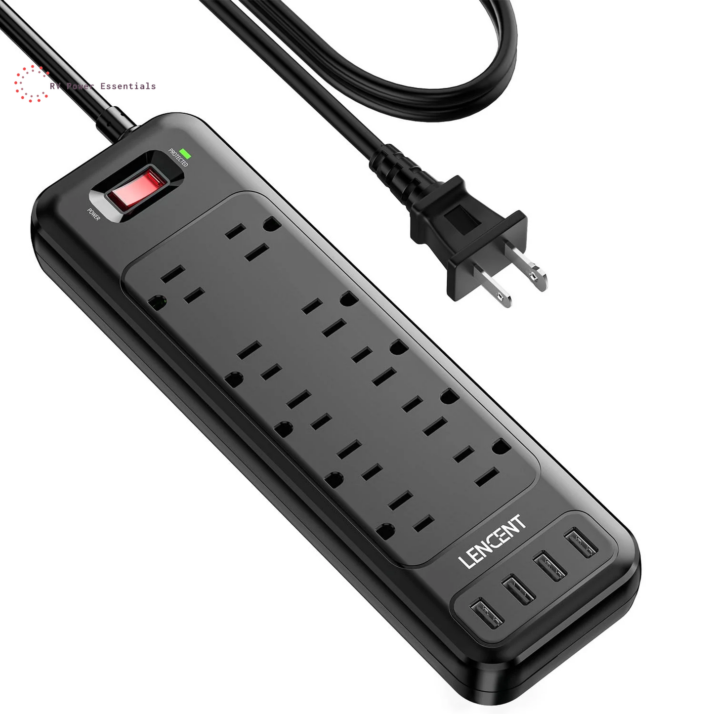 17 in 1 Surge Protector Power Strip, 1 Count Portable Modern Electrical Flat Plug Power Strip with 6 USB Ports, Compact Desk Charging Station for Home, Office & School, USB Power Outlet, Power Socket Extender