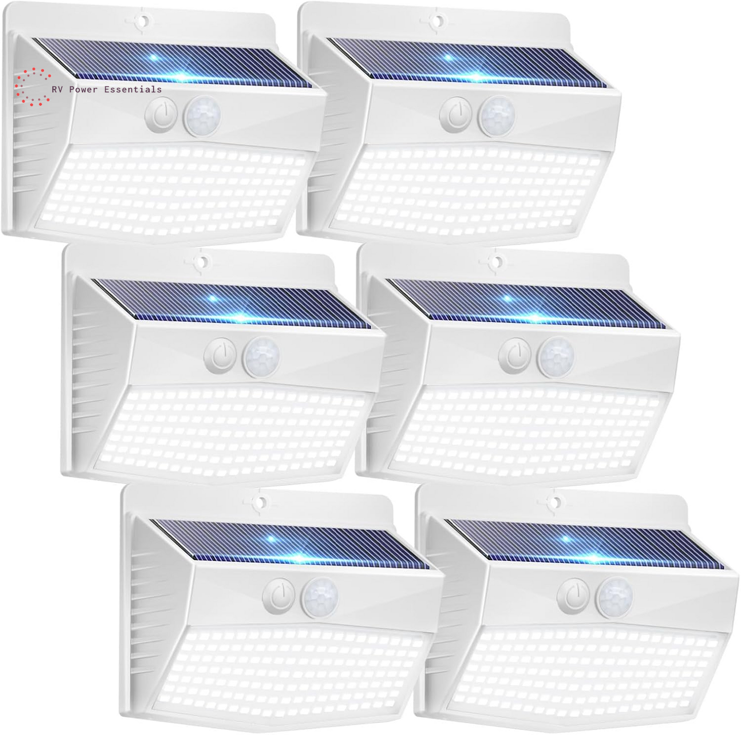 6-Pack Solar-Powered Motion Lights | Rugged, Waterproof Outdoor Lighting for RVs, Campsites, Decks & Gardens | 3 Lighting Modes for Safety and Adventure