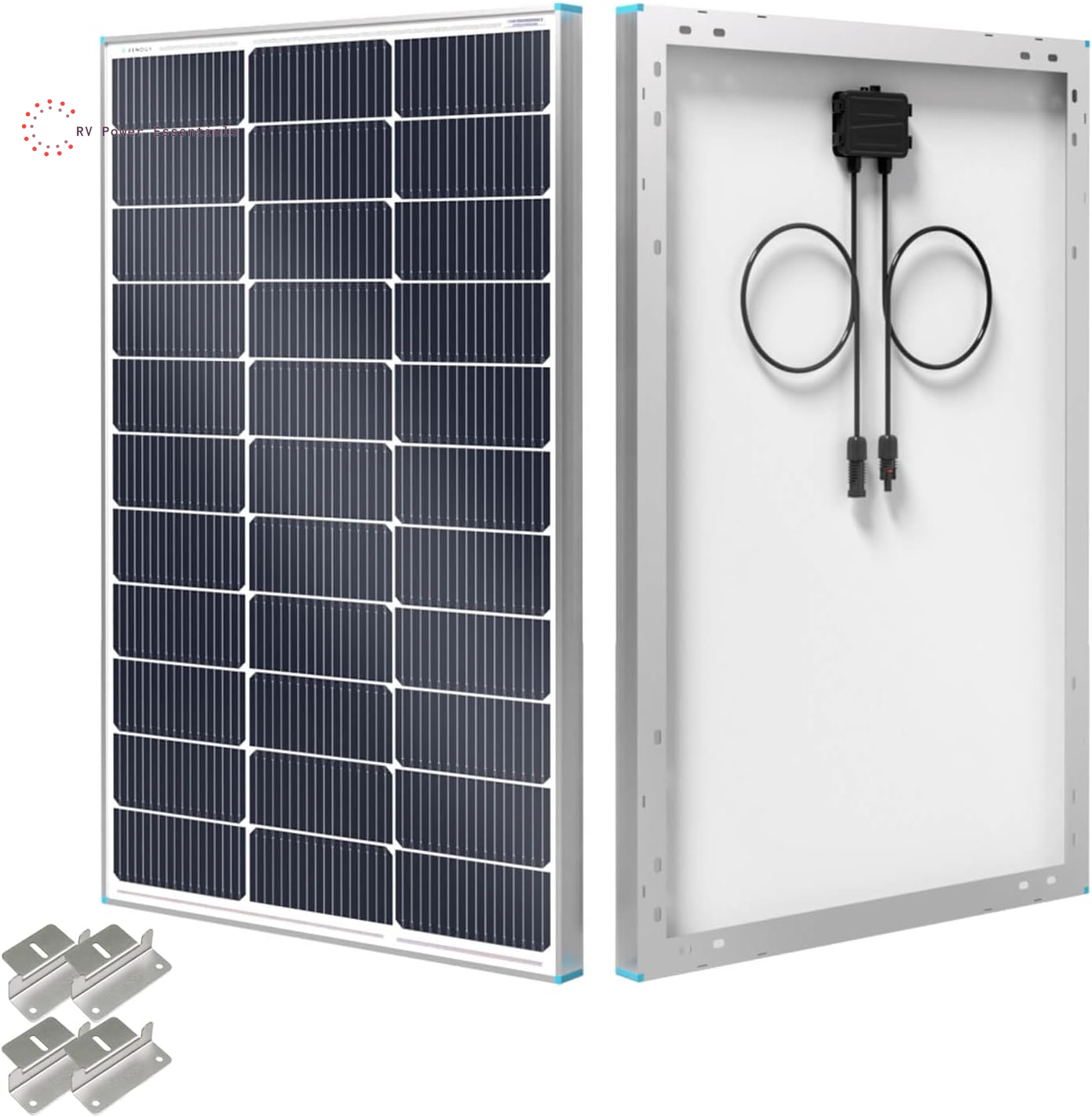 Renogy Solar Panel 100 Watt 12 Volt, High-Efficiency Monocrystalline PV Module Power Charger for RV Marine Rooftop Farm Battery and Other Off-Grid Applications, RNG-100D-SS, Single 100W