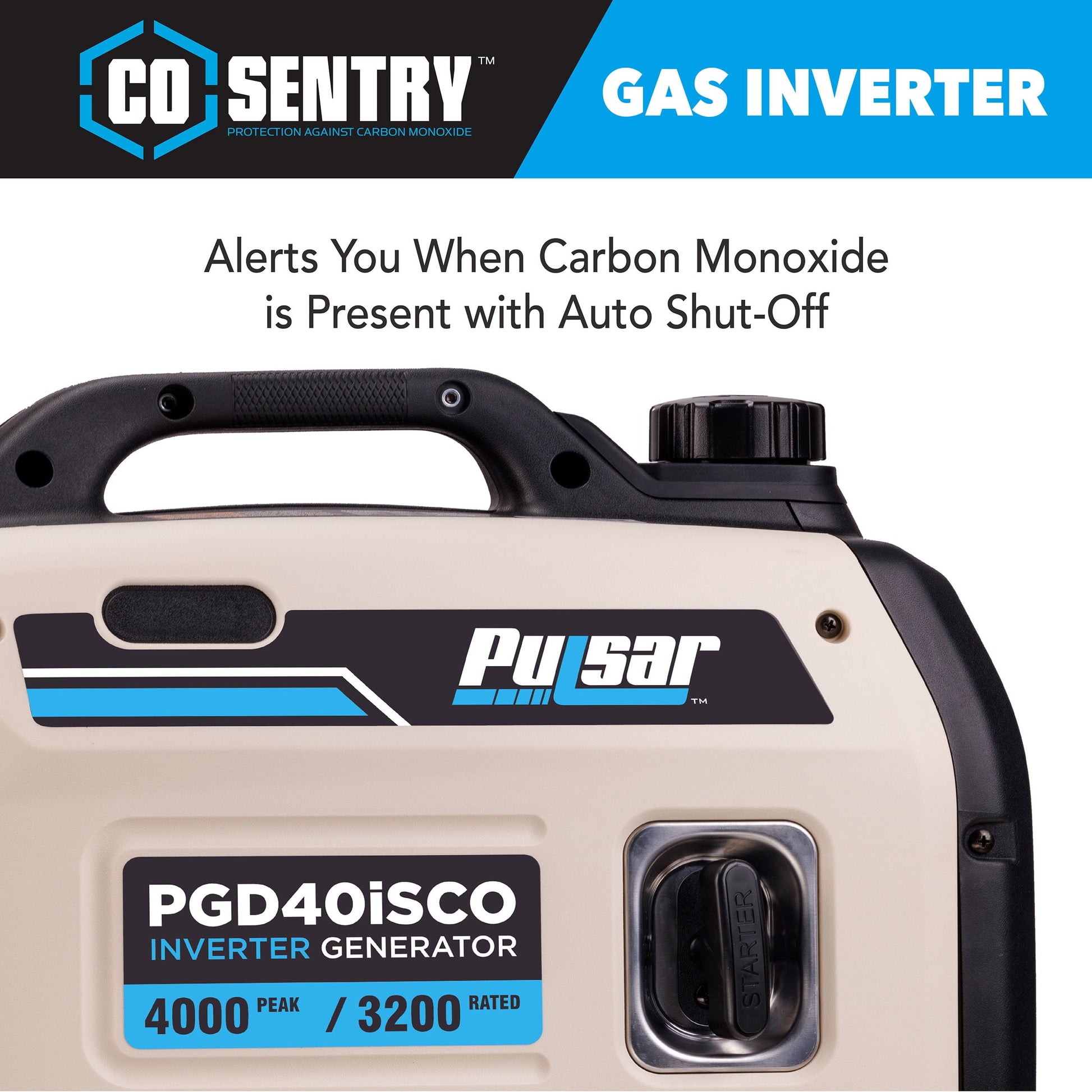 4000-Watt Super Quiet Gas Powered Inverter Generator with CO Sentry