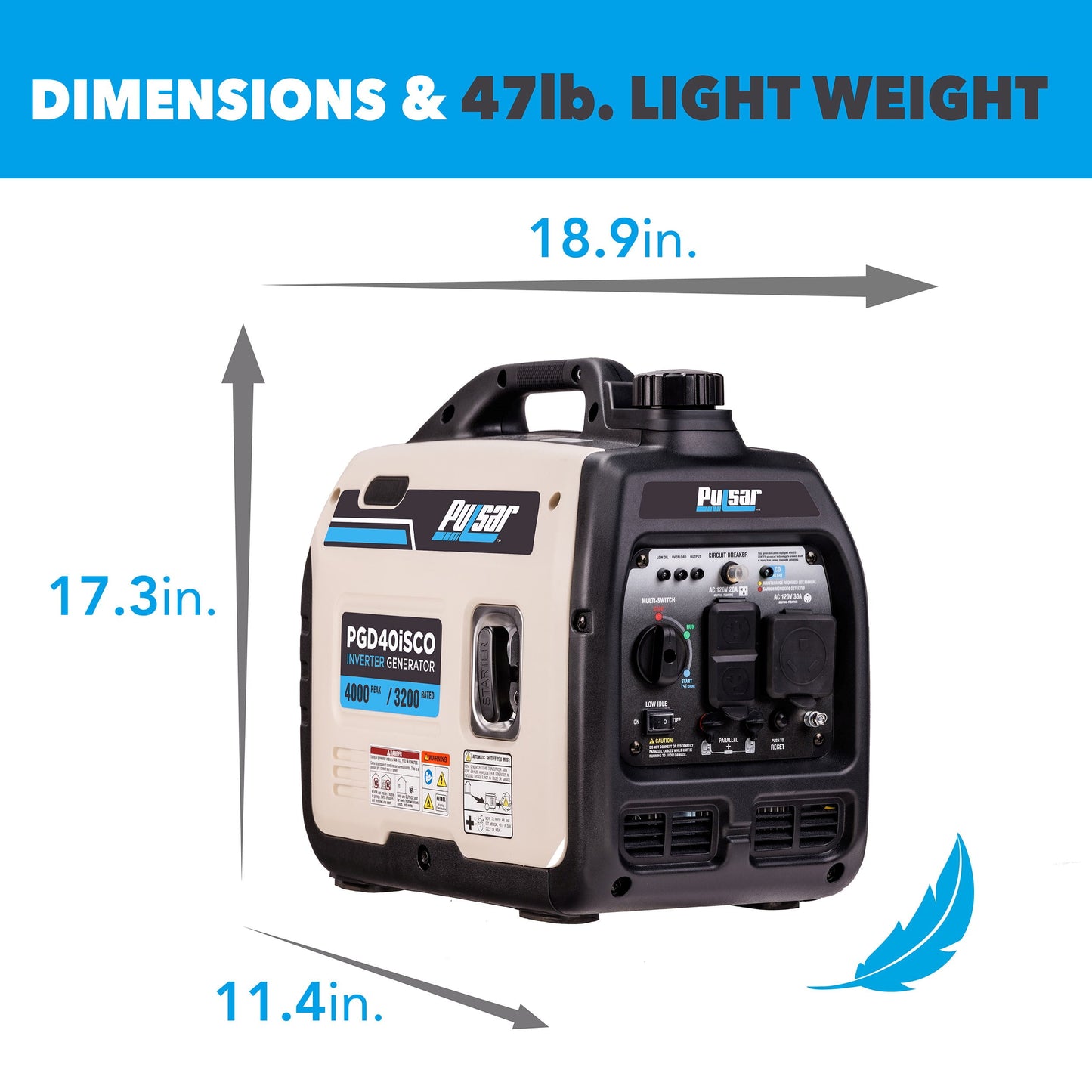 4000-Watt Super Quiet Gas Powered Inverter Generator with CO Sentry