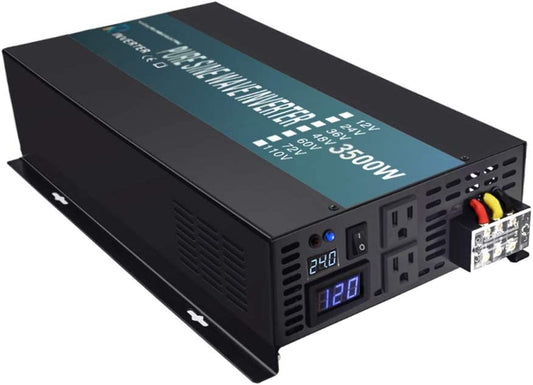 3500W Pure Sine Wave Solar Power Inverter Generator 24V DC to 120V AC Converter Car Inverter