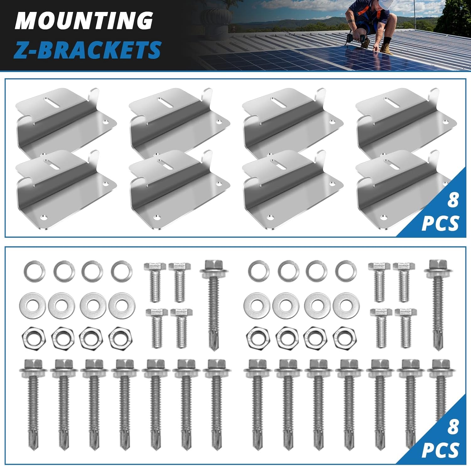 200 Watt Solar Panel Kit, 2 Pcs 100W Polycrystalline Off-Grid System for RV Home Marine with 30A MPPT Charger Controller/Z-Brackets/Y Connectors/Solar Cables/Cable Entry Housing