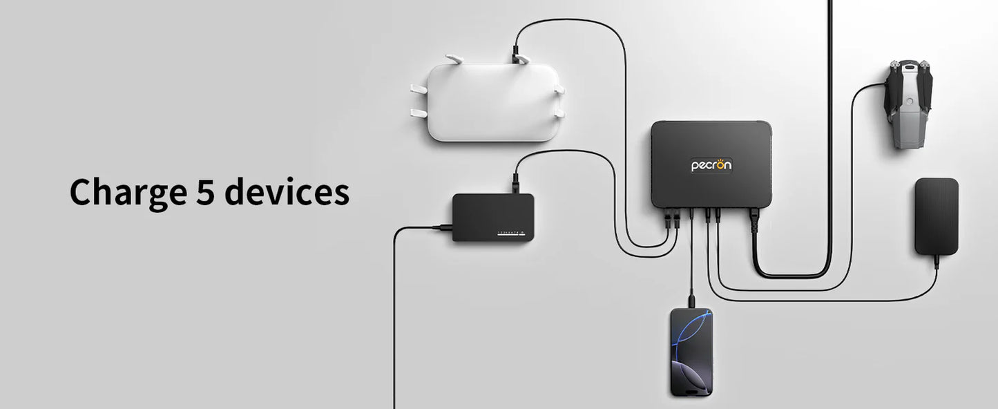 Pecron D77 DC UPS Battery Backup, 76.96Wh Small UPS for Wifi Router/Modem/Security Camera/Phone, with Poe Port, 5V/9V/12V