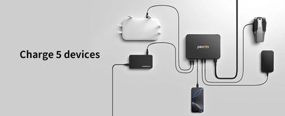 Pecron D77 DC UPS Battery Backup, 76.96Wh Small UPS for Wifi Router/Modem/Security Camera/Phone, with Poe Port, 5V/9V/12V