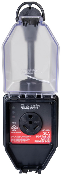 Progressive Industries SSP-30XL Portable RV Smart Surge Protector, Black, 30 Amp (With Cover)