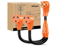 Nilight 50A to Dual 30A RV Y Splitter Adapter (Heavy-Duty)