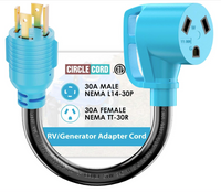 30A Generator to RV Adapter Cord — L14-30P to TT-30R