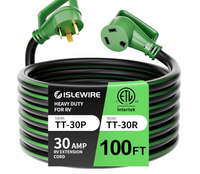 islewire 30A 100FT RV Extension Cord — Heavy-Duty 10 Gauge