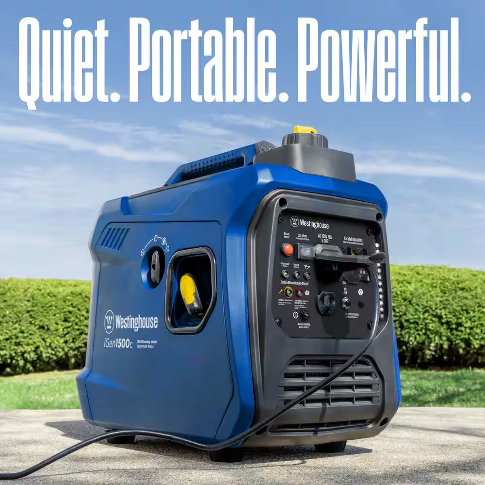 1,500-Watt Gas Powered Portable Inverter Generator with Recoil Start and Quiet Technology