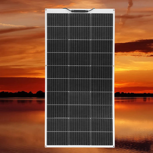 200W 100W Mono Flexible Solar Panel 20A/10A Solar Controller Module for Car RV Boat Home Roof Vans Camping 12V 24V Solar Battery