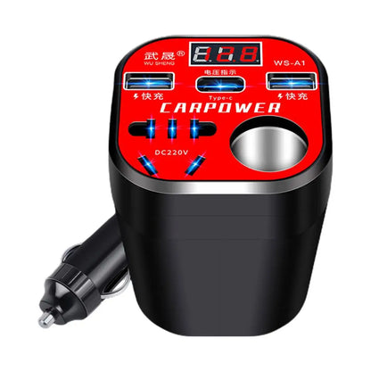 Car Mounted Cup Type Inverter Converter QC Charger Car Power Inverter 24V 12V 220V Fonte Automotiva